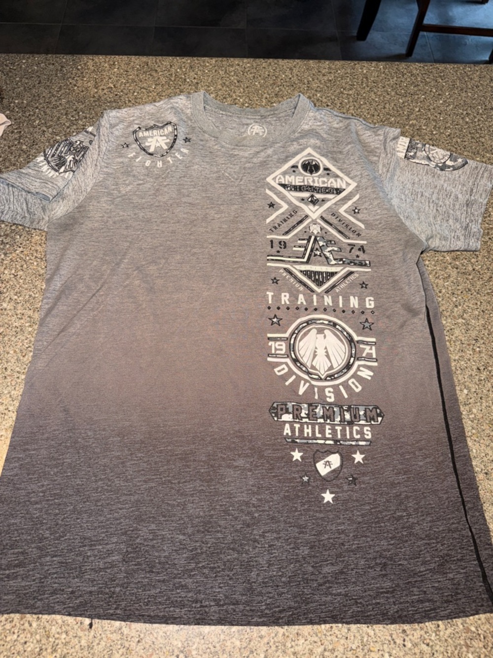American Fighter Gray Ombre Graphic Short Sleeve Tee - Picture 1 of 3